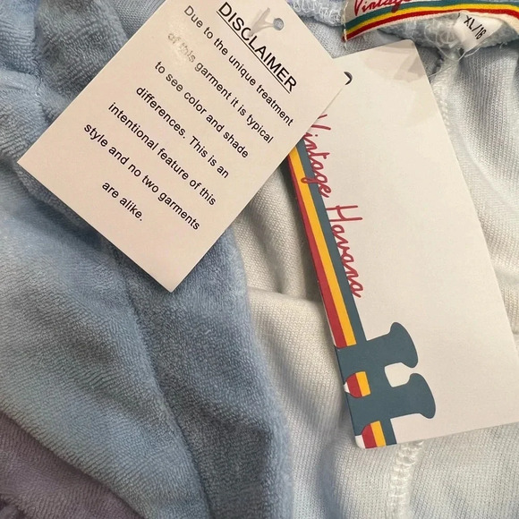 NWT Vintage Havana Ombré Blue to Purple Ruffle Terry Track Shorts Swim Cover - Picture 8 of 8